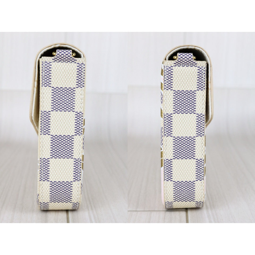 Excellent（Rank SA）｜ LV Damier Azur Nautical Pochette Felicie Shoulder Bag｜X25012704