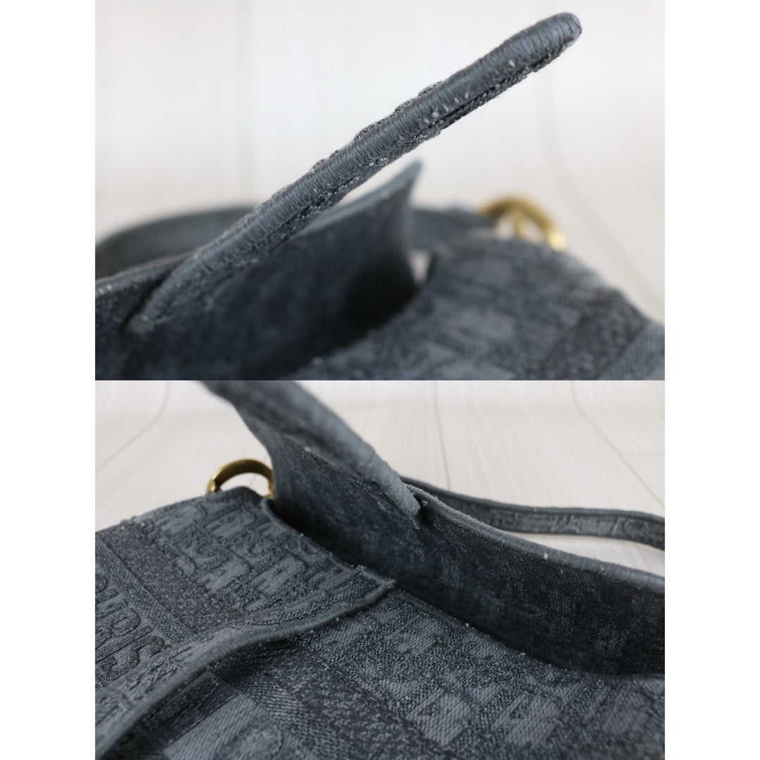 Very Good ( Rank A) ｜Dior Trotter Saddle Obique Gray Shoulder Bag Medium｜S25103005