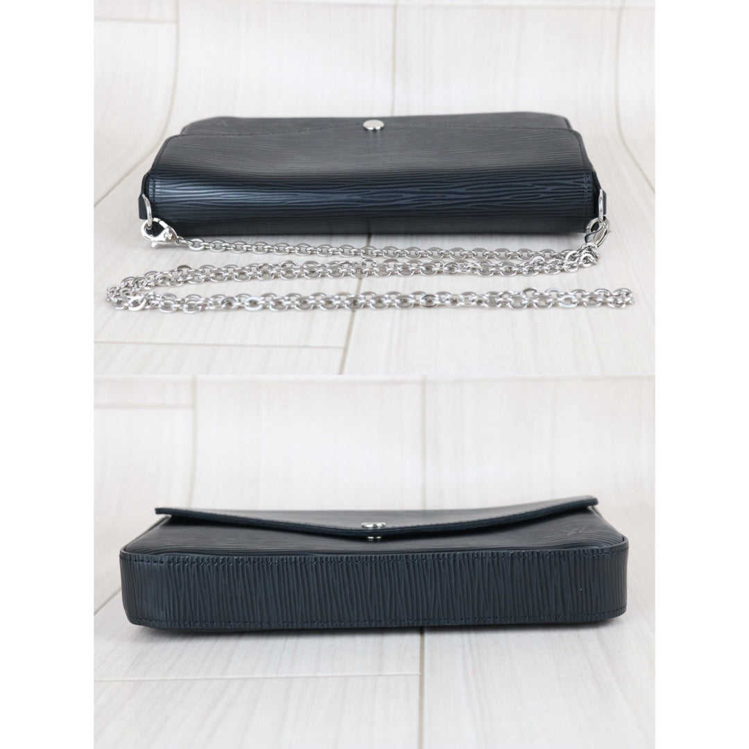Include Entrupy Certificate of Authenticity｜Very Good ( Rank A)｜Louis Vuitton Epi Pochette Felicie Chain ShoulderBag  Black  IC Chips Model｜X26081806