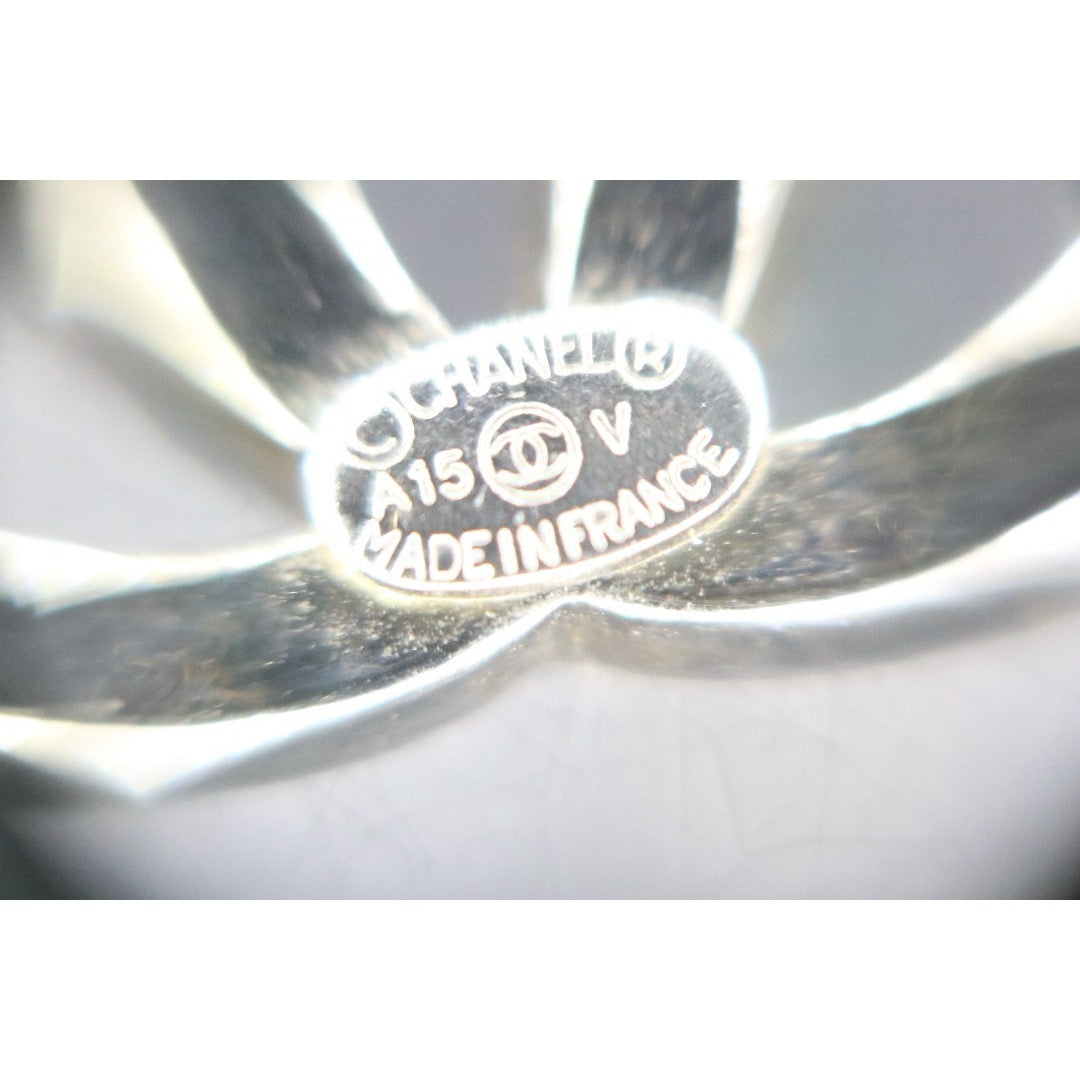 Very Good ( Rank A) ｜ CHANEL Coco Mark Silver Rhinestone Earrings Made In 2015Year ｜S25121109