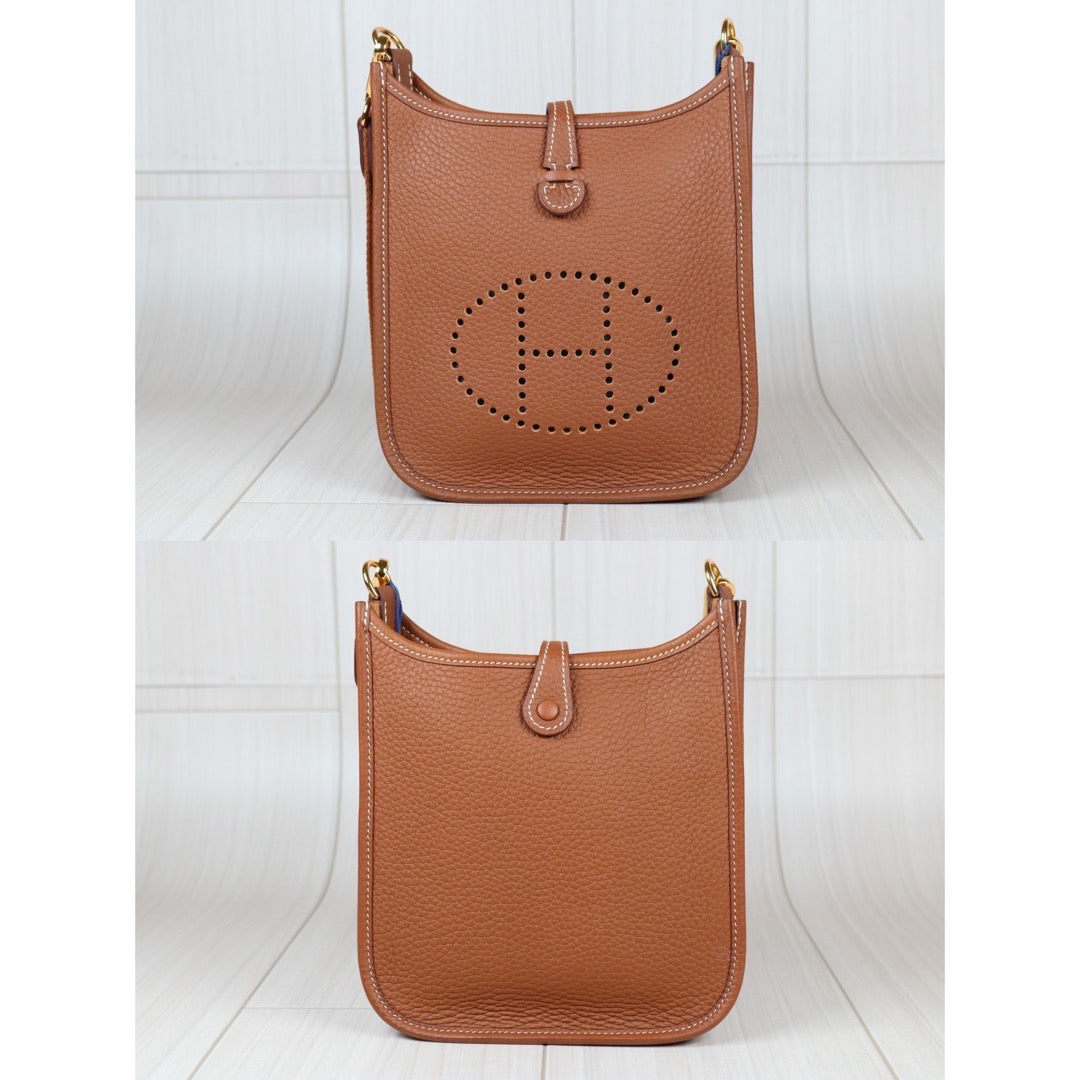 Very Good ( Rank A)｜ HERMES Mini Evelyn 16 Shoulder Bag  U Stamp Brown Gold Hardware｜W24060401