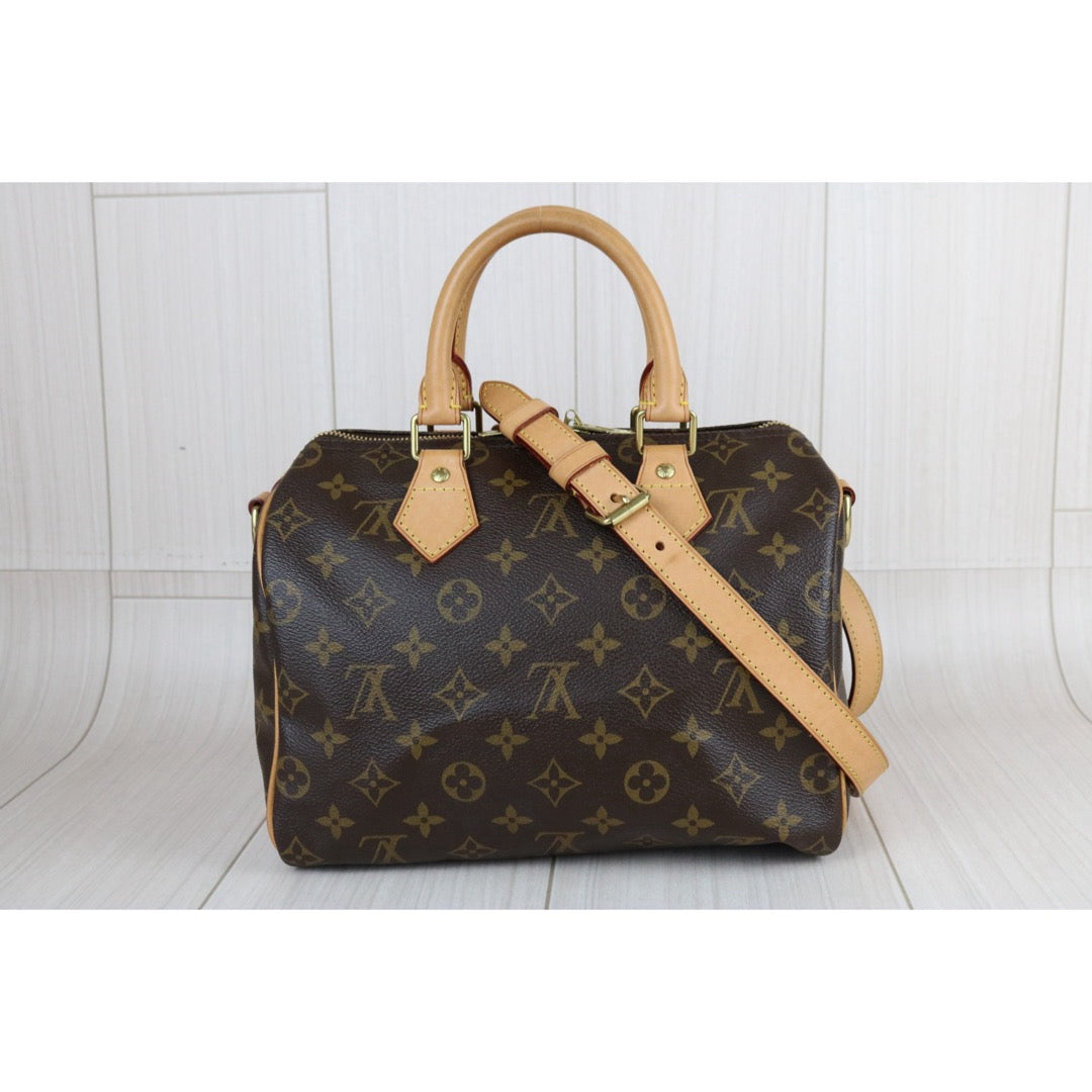 Include Entrupy Certificate of Authenticity｜Good ( Rank AB) ｜ Louis Vuitton Monogram Speedy 25 Hand Bag With Shoulder Strap｜S26070602