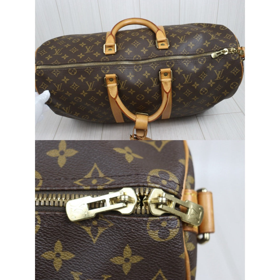 Include Entrupy Certificate of Authenticity｜Good ( Rank AB) ｜ Louis Vuitton Monogram Keepall Bandouliere 50 Handbag Shoulder Bag｜26042811