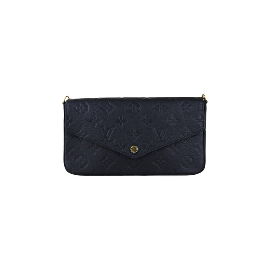 Include Entrupy Certificate of Authenticity｜Very Good ( Rank A)｜Louis Vuitton Monogram Empreinte Pochette Felicie Shoulder Bag Black｜S26042201