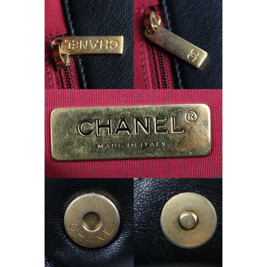 Very Good ( Rank A) ｜ CHANEL Lamb Skin Chain Single Flap 19 Maxi Shoulder Bag Black Made in 2020-2021Year｜ B25012203