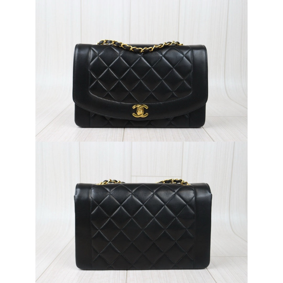 Very Good ( Rank A)｜ CHANEL Matrasse Diana 25 Lamb Skin  Chain Bag Made in 1991-1994 Year｜24080905