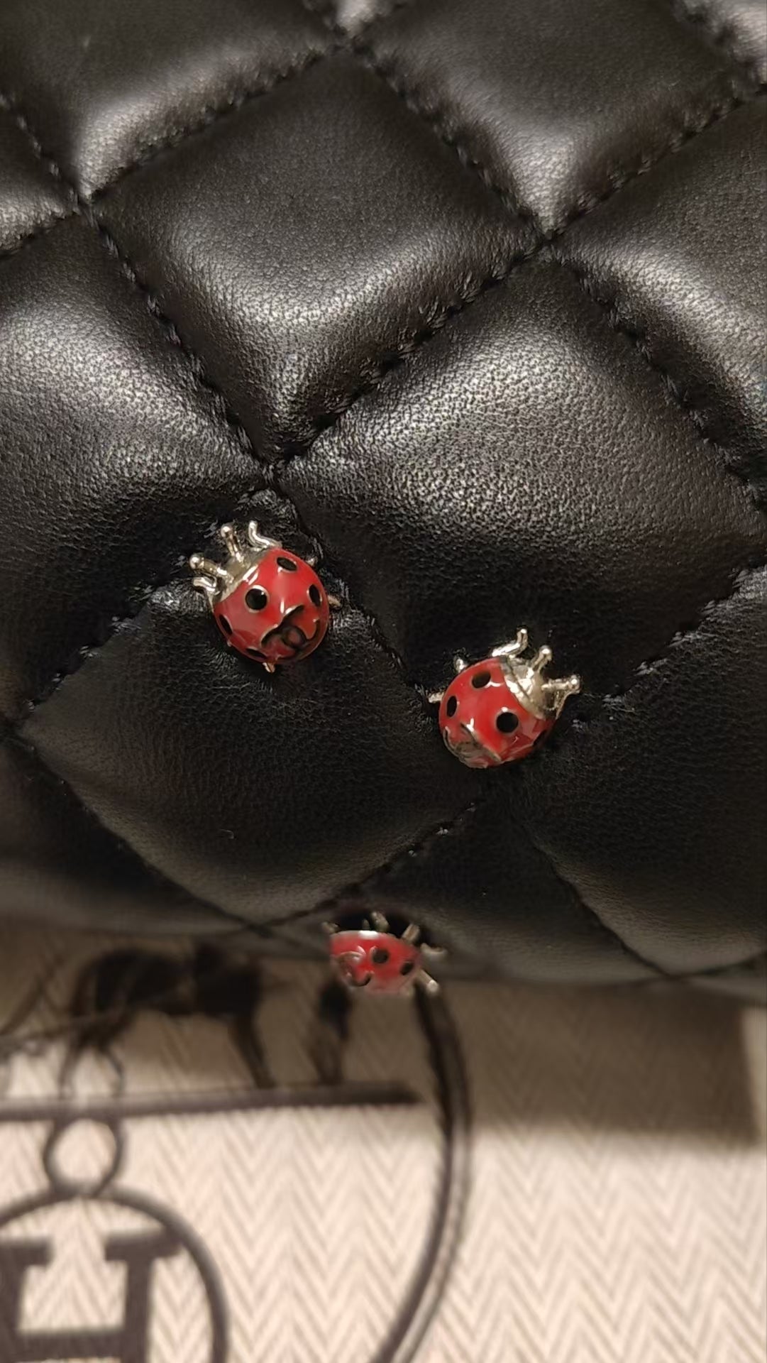 CHANEL Matrasse Single Flap 20 Shoulder Bag ladybug