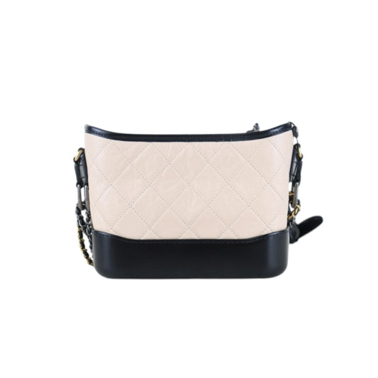 Include Entrupy Certificate of Authenticity｜Excellent（Rank SA） ｜ CHANEL Calf skin Gabrielle Small Shoulder Bag Black and Beige Made In 2019 Year｜Z26101204