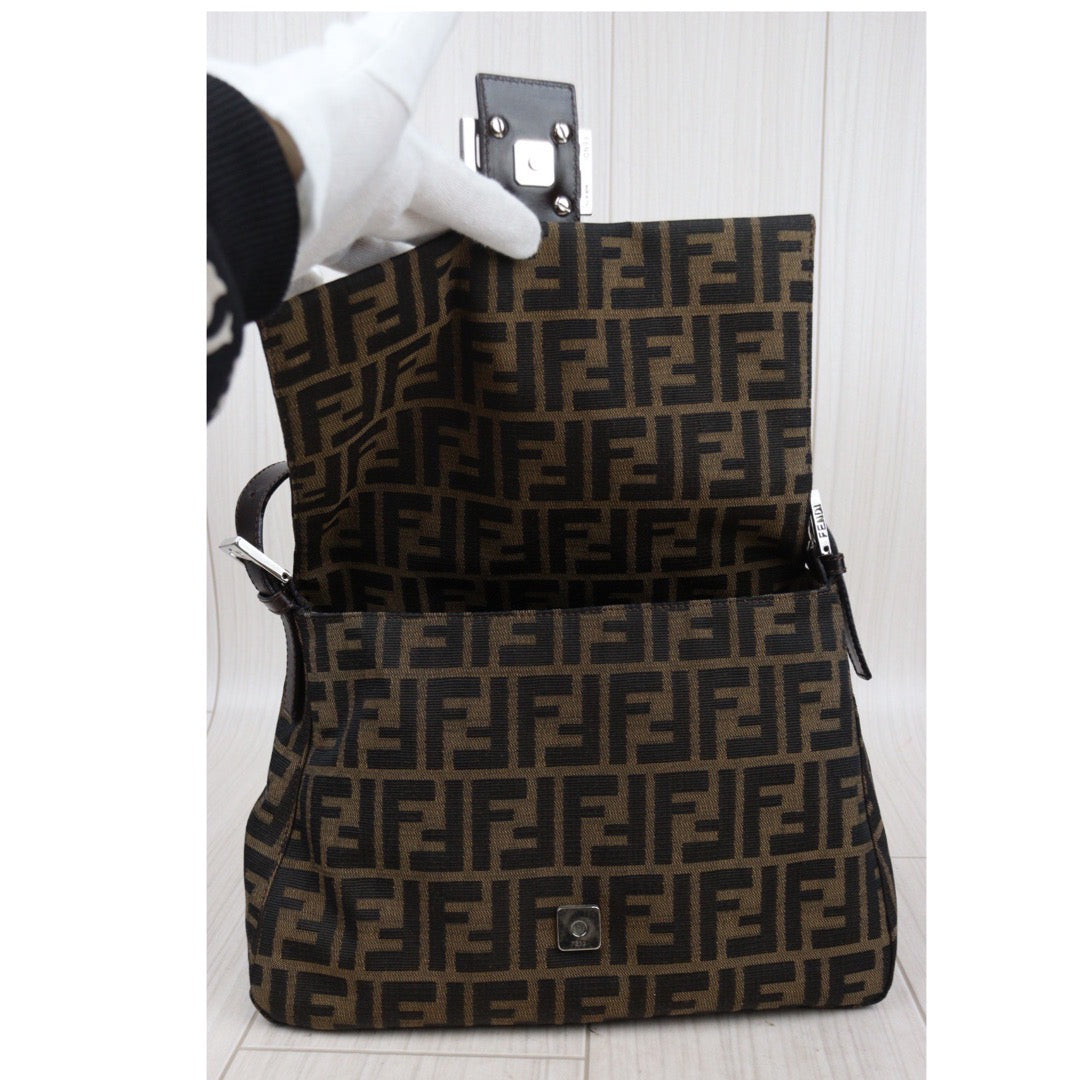 Rank A｜ FENDI Zucca Mamma Baguette Shoulder Bag ｜24030128