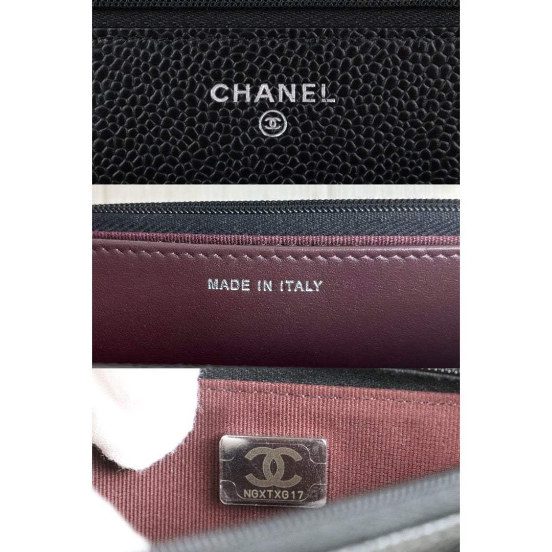 Include Entrupy Certificate of Authenticity｜Very Good ( Rank A)｜CHANEL Caviar Skin WOC Chain Bag Black IC Chips Model｜S26072532