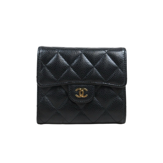 Include Entrupy Certificate of Authenticity｜Good ( Rank AB)｜Chanel Caviar Skin Black Wallet Made In 2022 Year ｜26082104