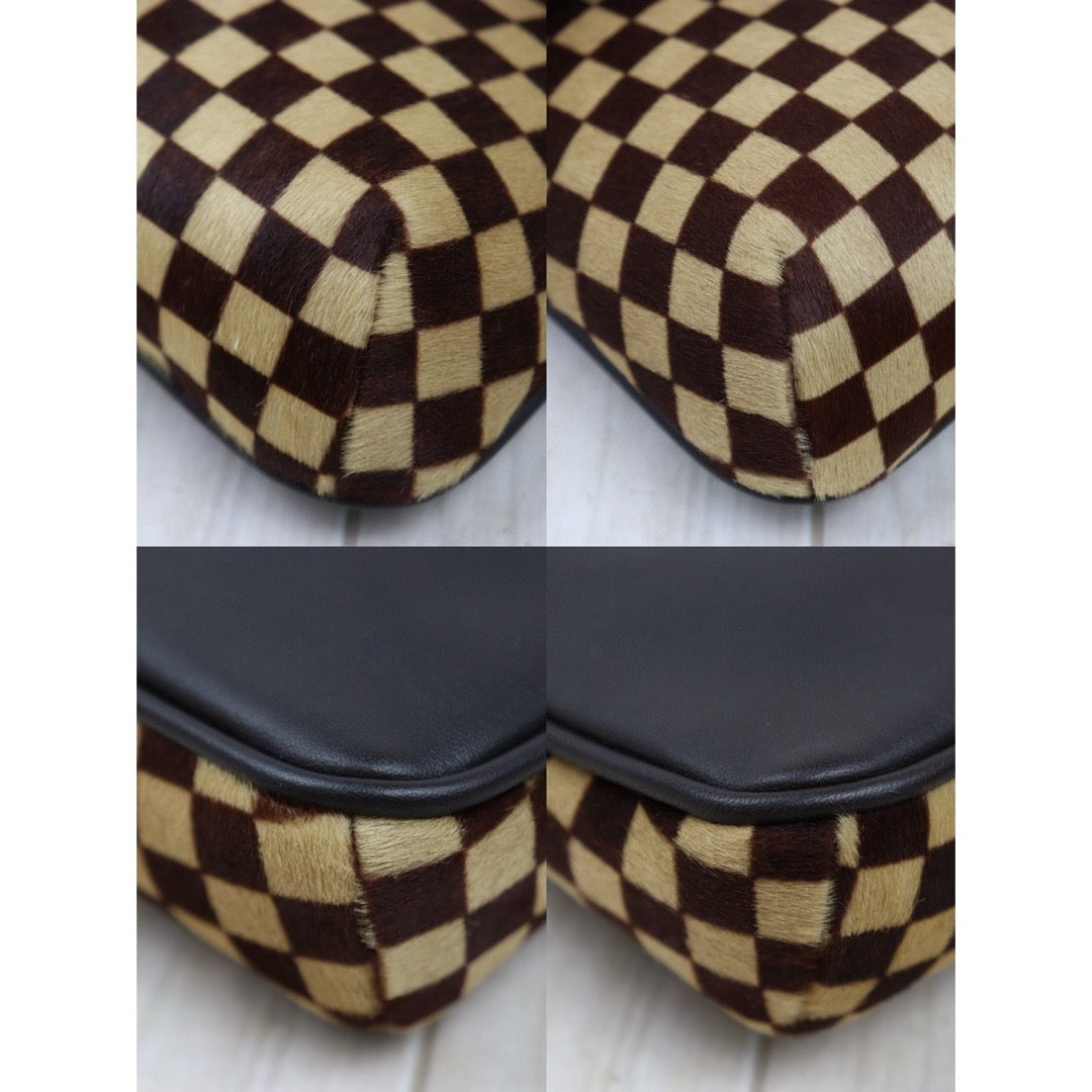 Include Entrupy Certificate of Authenticity｜Very Good ( Rank A)｜ Louis Vuitton Gazelle Damier Sauvage Halaco Shoulder Bag Brown ｜S25021023