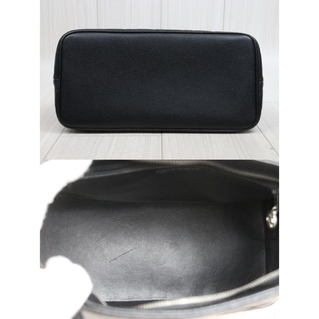 Include Entrupy Certificate of Authenticity｜Good ( Rank AB)｜ CHANEL Caviar Skin Calf Leather Tote Bag Black Made In 2000～2002Year｜26022611