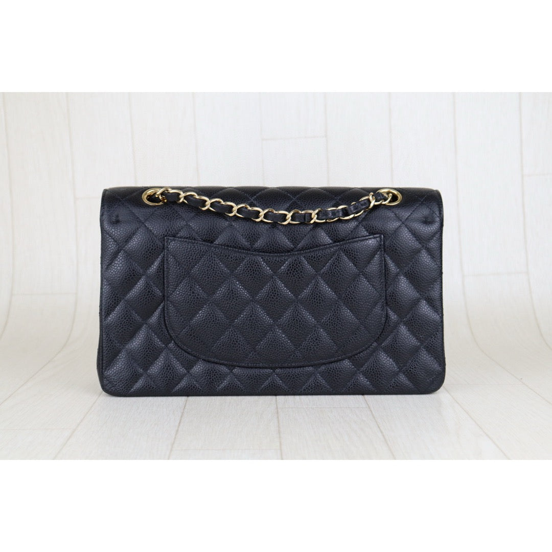 Very Good ( Rank A)｜ CHANEL Caviar Skin Matrasse Double Flap 25 Shoulder Bag Black Made In 2010-2011 Year｜S25032101