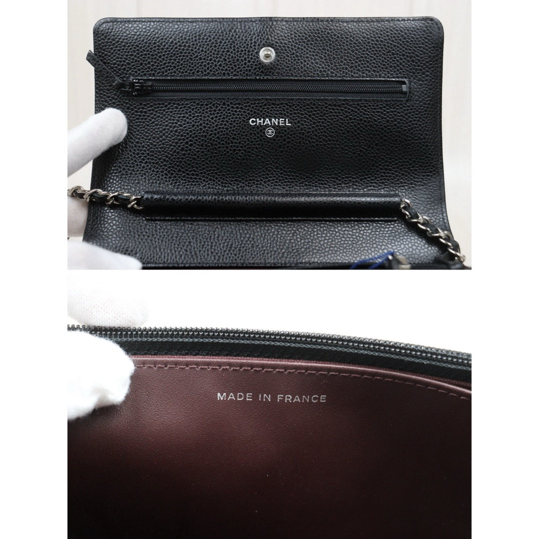 Very Good ( Rank A) ｜ CHANEL Matrasse Chain Caviar Skin WOC19 Shoulder Bag Black Made In 2018～2019Year ｜W25122602