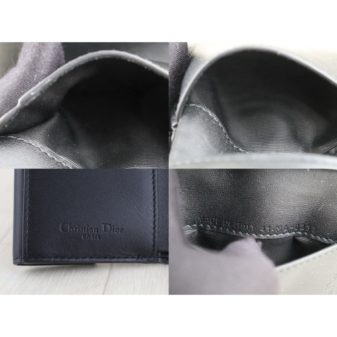 Very Good ( Rank A)｜ Dior Lamb Skin Black Wallet｜S25100503