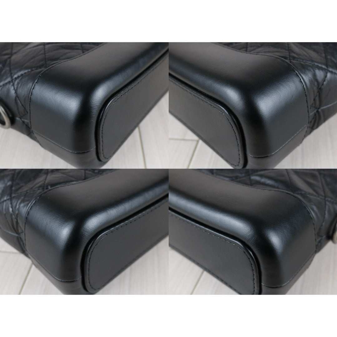 Very Good ( Rank A) ｜CHANEL PM Gabrielle Calf Leather Handbag Shoulder Bag Black Made In 2021Year｜S25110327