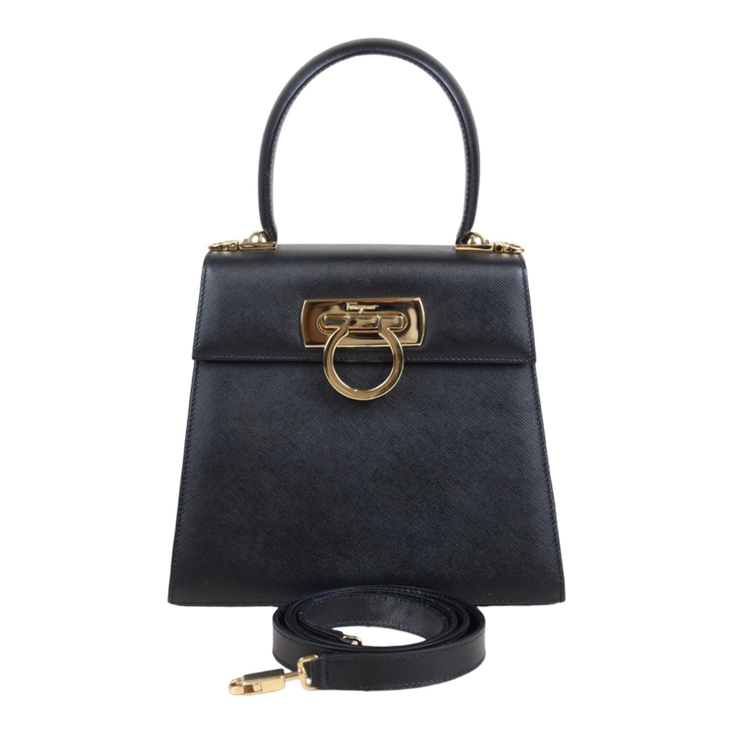 Rank A  ｜Ferragamo Gancini 2WAY Handbag  Shoulder Bag｜V23102824