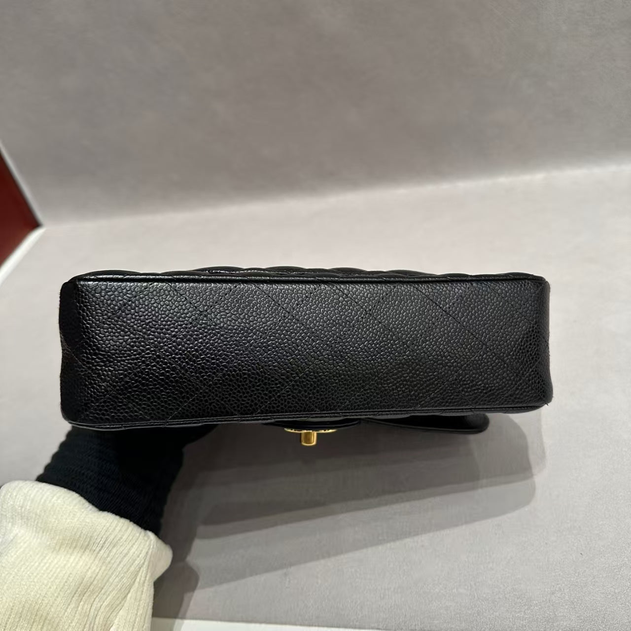 Very Good ( Rank A)｜CHANEL caviar Skin Matrasse Double Flap 23 Shoulder Bag Black