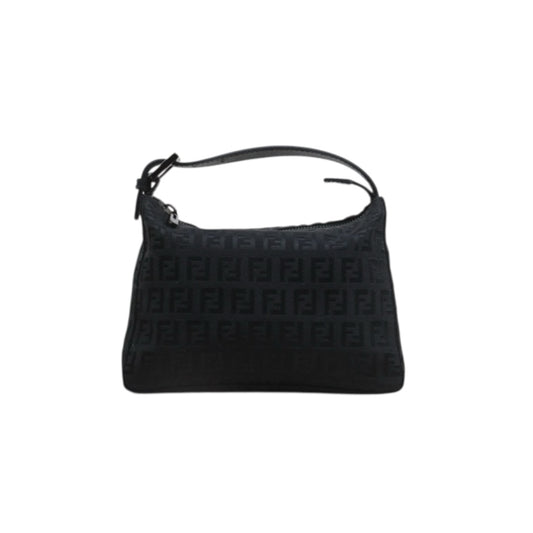 Include Entrupy Certificate of Authenticity｜Very Good ( Rank A)｜ FENDI  Zucca Mamma Canvas Bucket Hand Bag Black ｜26100103