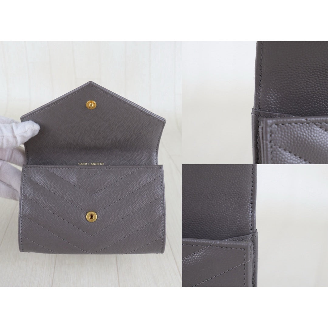 Excellent（Rank SA）｜Full Set  Saint Laurent YSL Caviar Skin Calf Leather Card Holder Etoupe｜S26013002