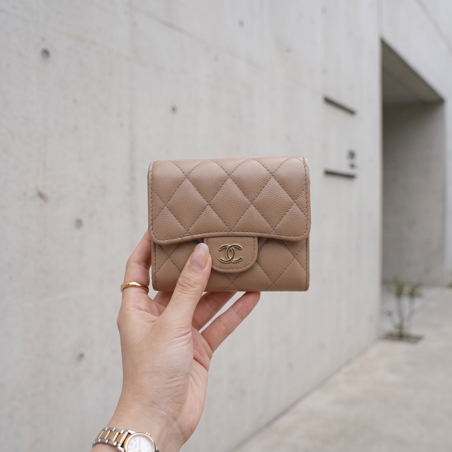 Include Entrupy Certificate of Authenticity｜Good ( Rank AB)｜Chanel Caviar Skin Nude Brown  Wallet IC Chips Model ｜S26072535