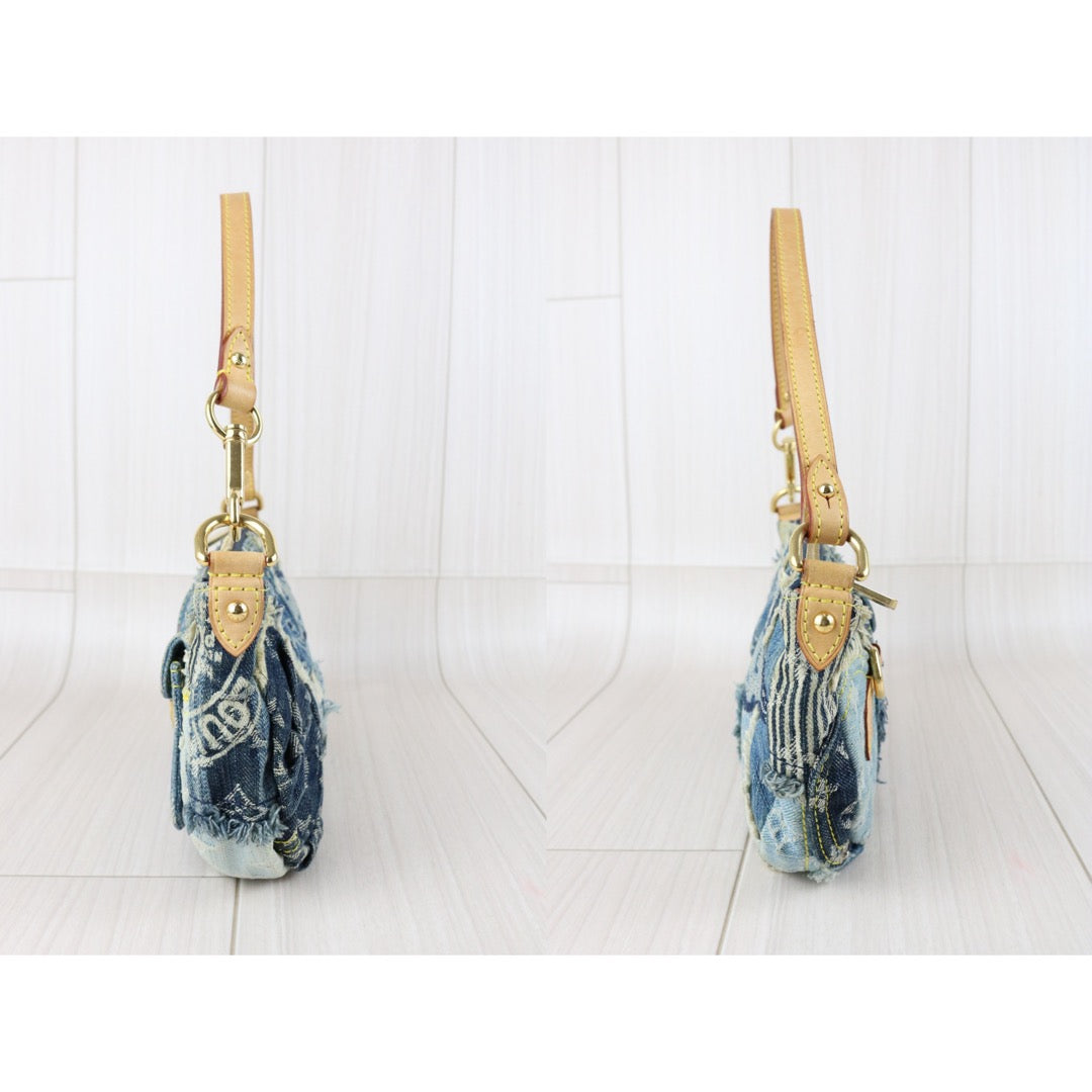 Include Entrupy Certificate of Authenticity｜Good ( Rank AB)｜Louis Vuitton Monogram  Denim Patchwork Pouchy ShoulderBag  ｜Z26091508