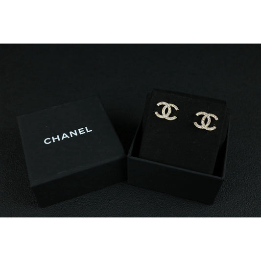 Include Authentic Detective Certificate of Authenticity｜Excellent（Rank SA）｜ CHANEL A11A COCO Mark Rhinestone Earrings Made In 2011Year｜S26050713