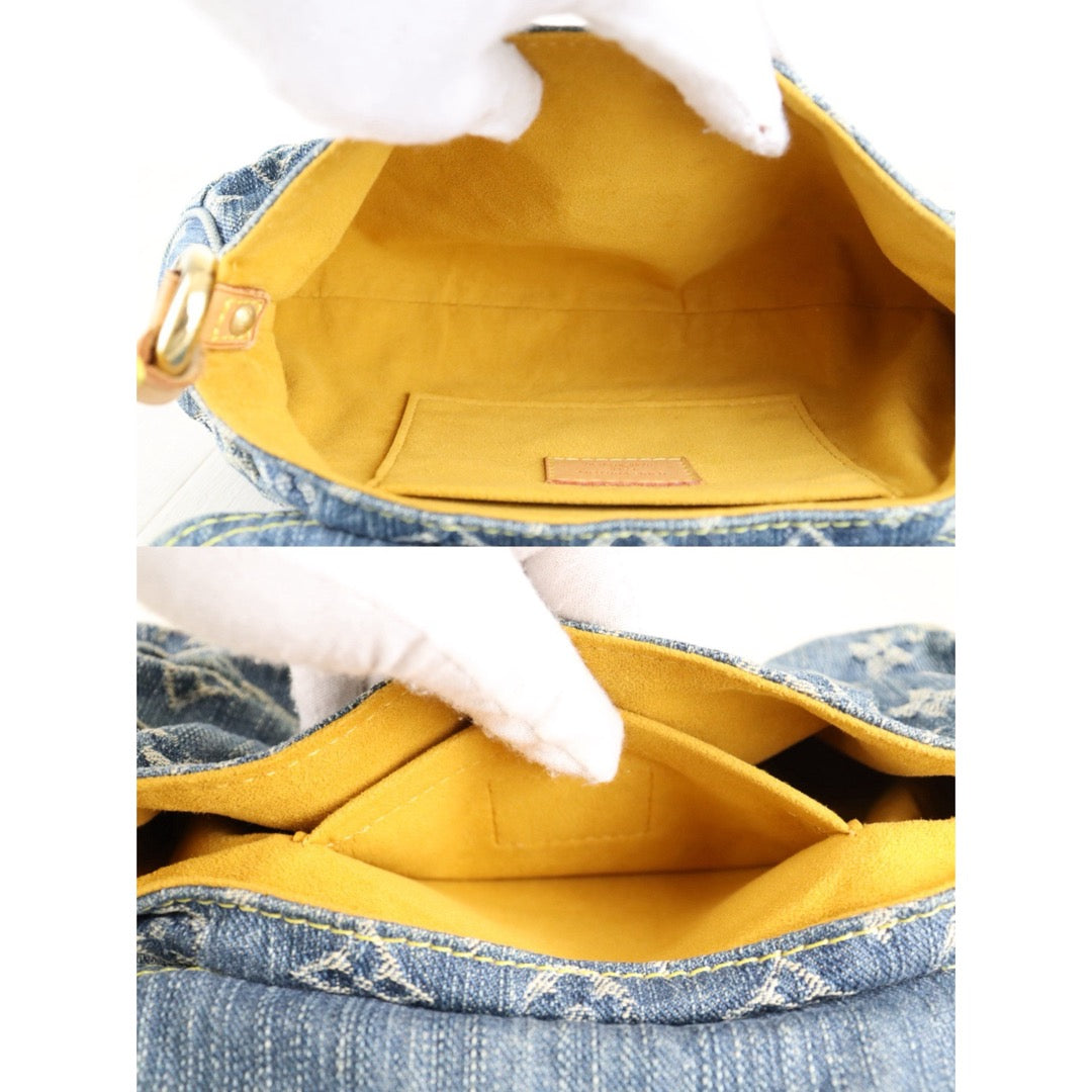 Fair ( Rank B) ｜LV Monogram Denim Mini Pleaty Shoulder Bag Blue｜S26013019