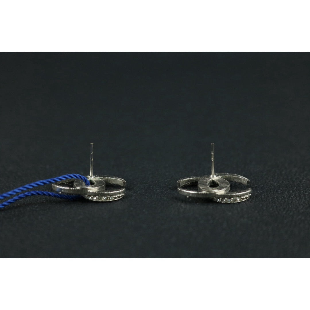 Include Authentic Detective Certificate of Authenticity｜Very Good ( Rank A) ｜CHANEL B15C COCO Mark Circlet Rhinestone Earrings Made In 2015Year｜S26070202