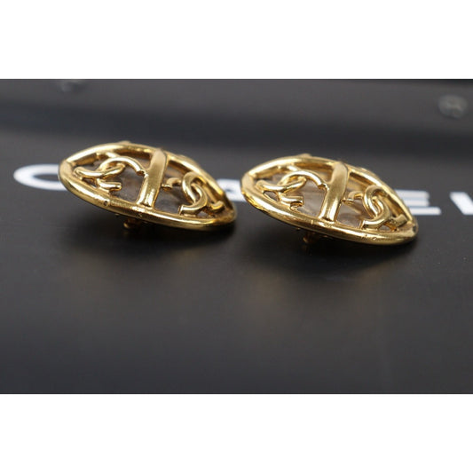 Very Good ( Rank A) ｜CHANEL Coco Mark Gold 24 Plated Earrings ｜Y24080205