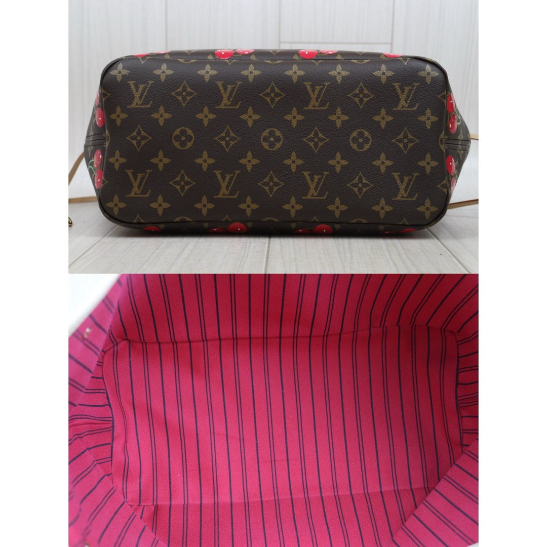 Brand New ( Rank N)｜Full Set LV Takashi Murakam Cherry Monogram Neverfull MM Shoulder Bag Limited Edition IC Chips Model ｜S25080601