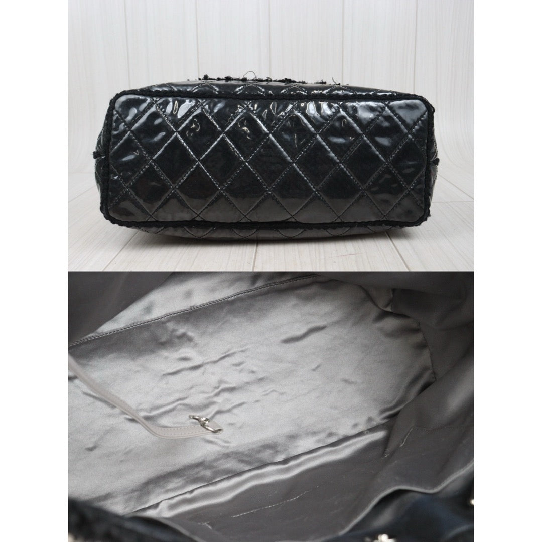 Good ( Rank AB)｜ CHANEL Matrasse Chain Plastics Tote Bag Black  Made In 2009-2010 Year｜25092612