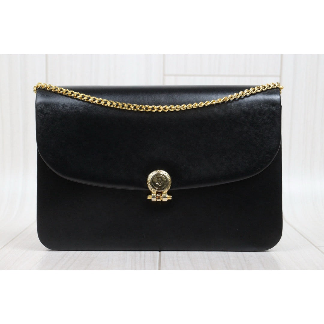 Very Good ( Rank A)｜Dior Vintage Calf Leather Chain Shoulder Bag Black ｜26020613