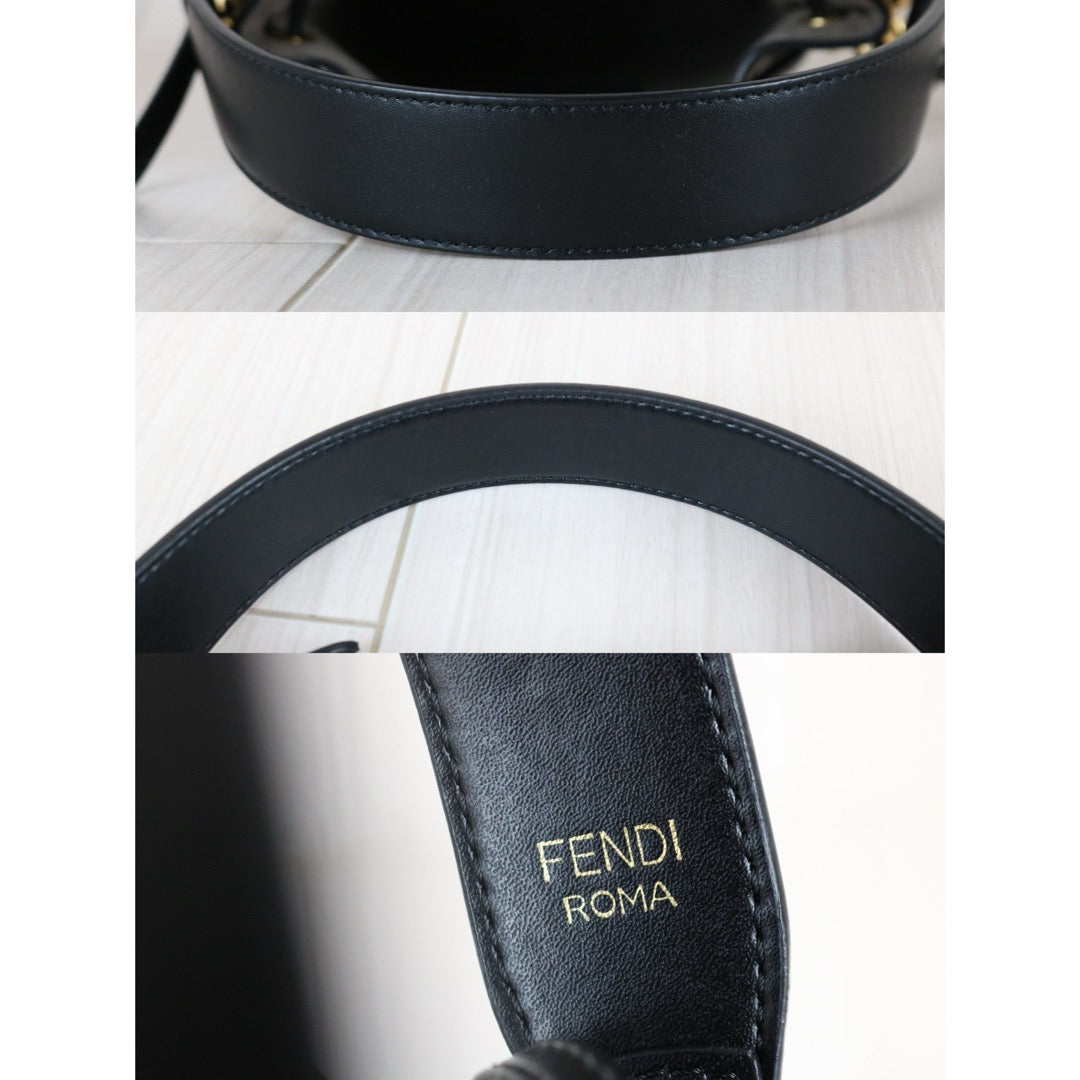 Very Good ( Rank A)｜ FENDI Zucca Calf Leather Mini Mon Tresor Bucket bag Shoulder Bag Brown ｜S25112303