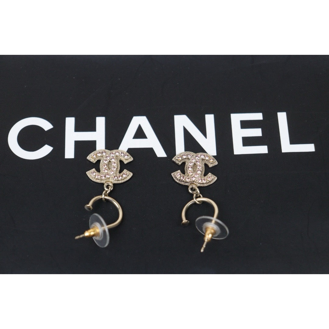 Very Good ( Rank A) ｜CHANEL COCO Mark Pink Diamond Earrings  ｜S24102412