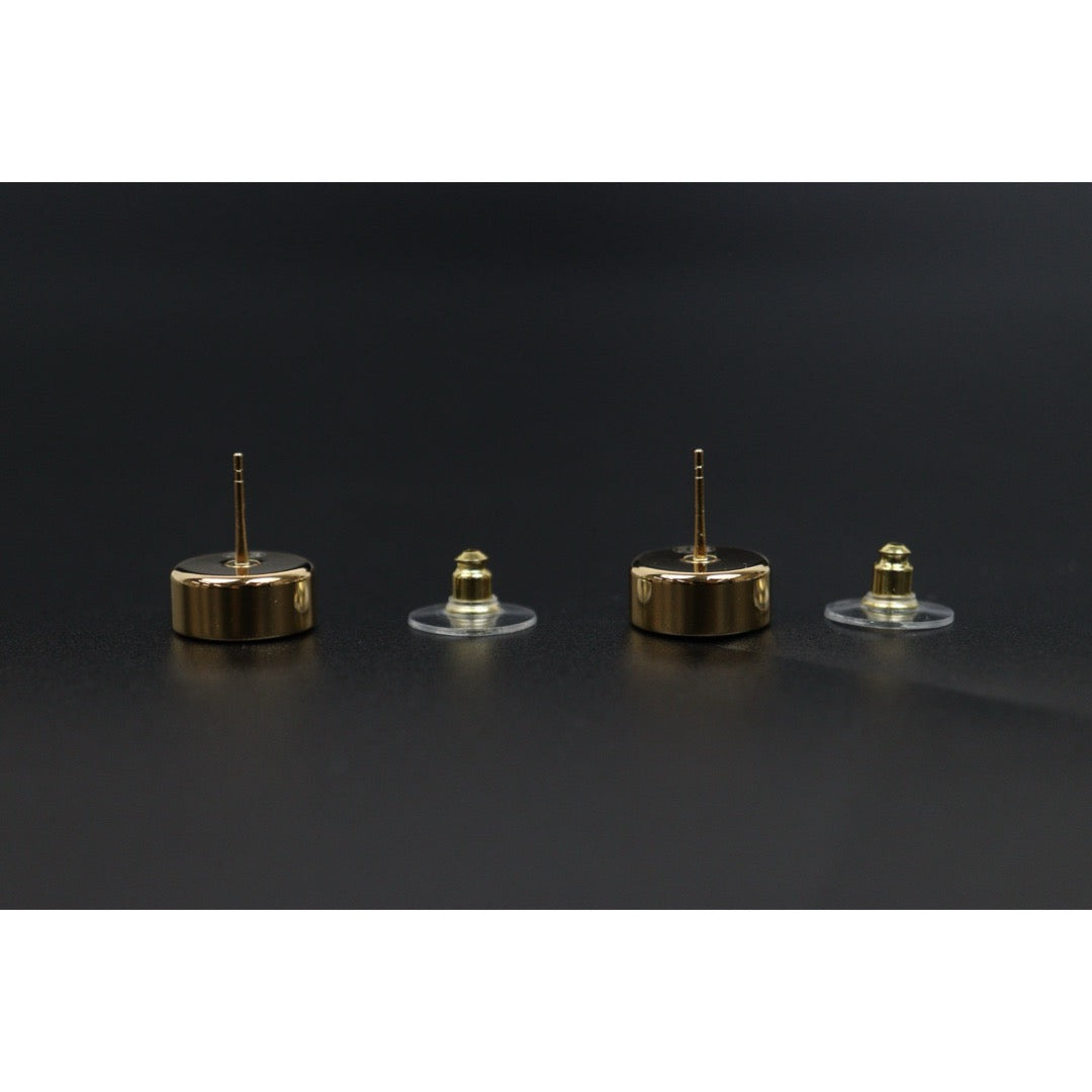 Include Authentic Detective Certificate of Authenticity｜Excellent（Rank SA）｜ CHANEL B24C  Golden Enamel Buttons Earrings Made In 2024Year｜S26031012