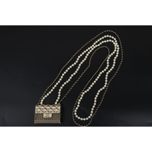 Excellent（Rank SA）｜ CHANEL Coco Mark Hollow Design Pearl Double Chain Tinybag made in 2021 year｜S25110434