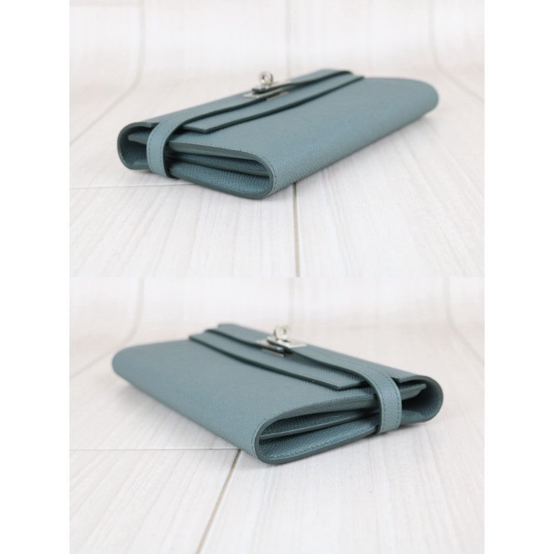 Include Entrupy Certificate of Authenticity｜Excellent（Rank SA)｜ HERMES Epson Kelly Long Wallet Vert Amande D Stamp Made In 2019Year｜X26041606