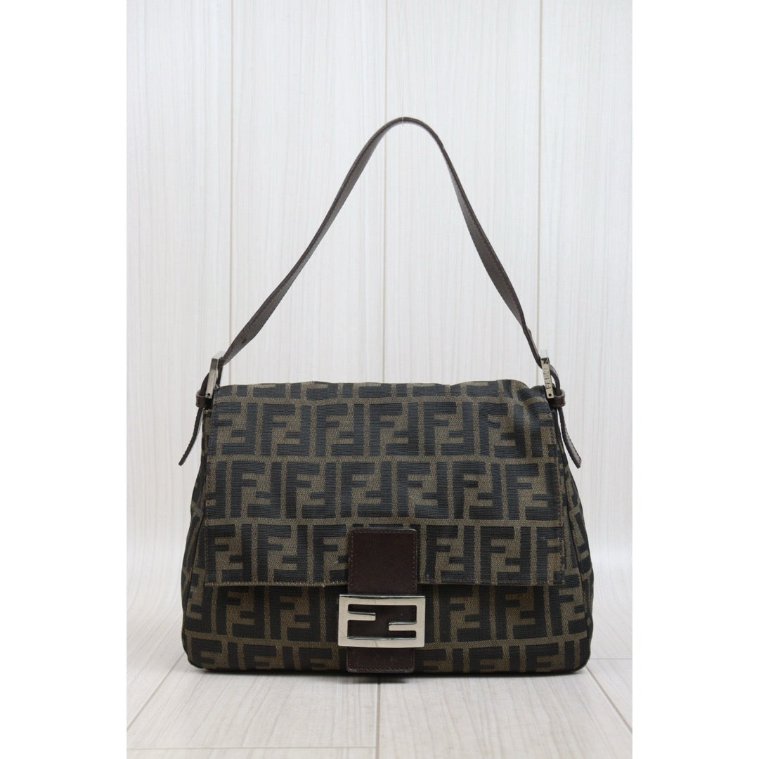 Include Entrupy Certificate of Authenticity｜Good ( Rank AB)｜ FENDI Zucca Mamma Baguette Shoulder Bag｜26031912