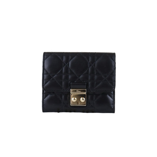 Excellent（Rank SA）｜ Dior Lady Dior Lamb Skin Black Wallet｜S26022618