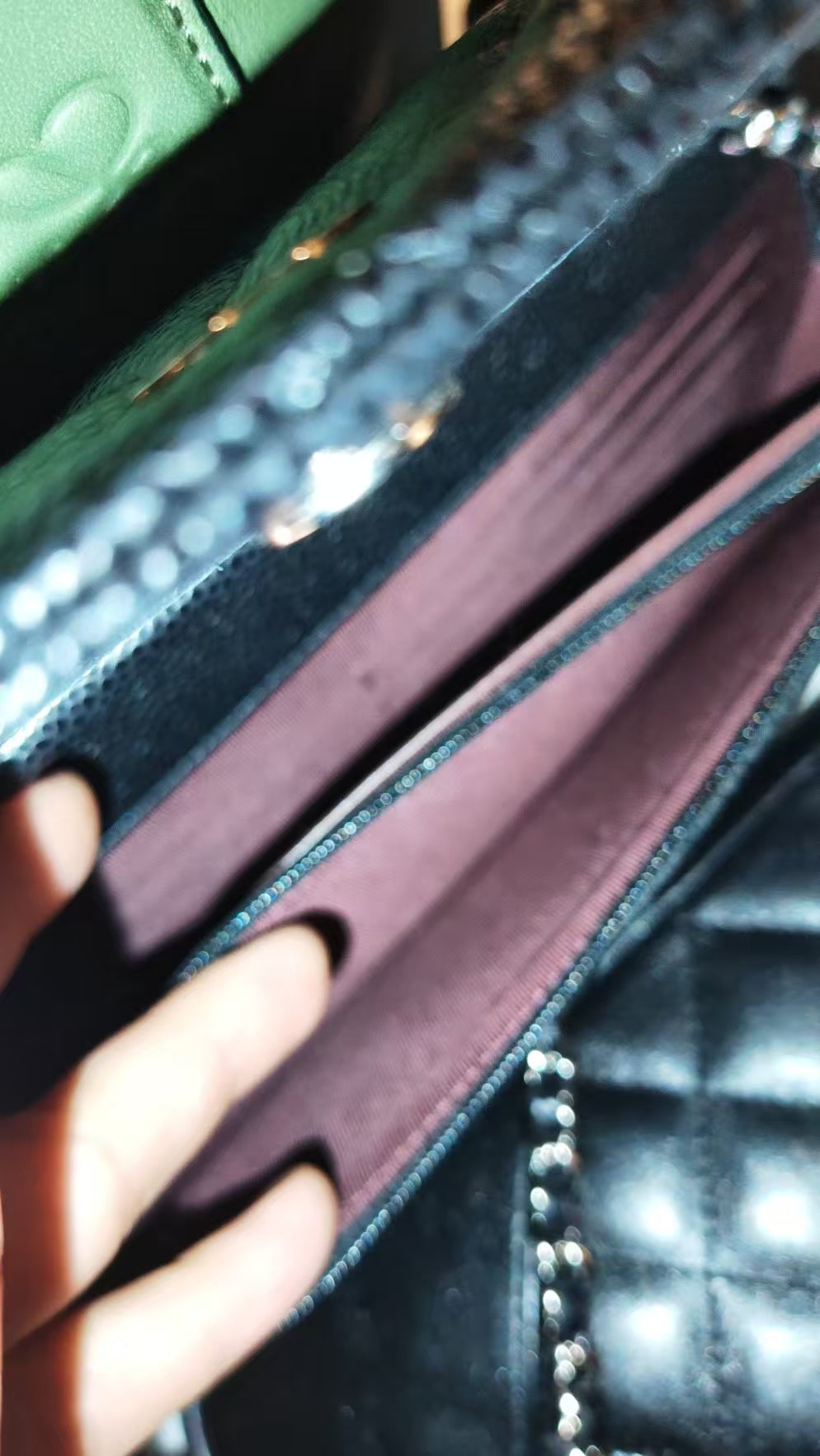 CHANEL Matelasse Caviar Skin Chain Wallet Black Silver Hardware Made in 2021-2022 Year