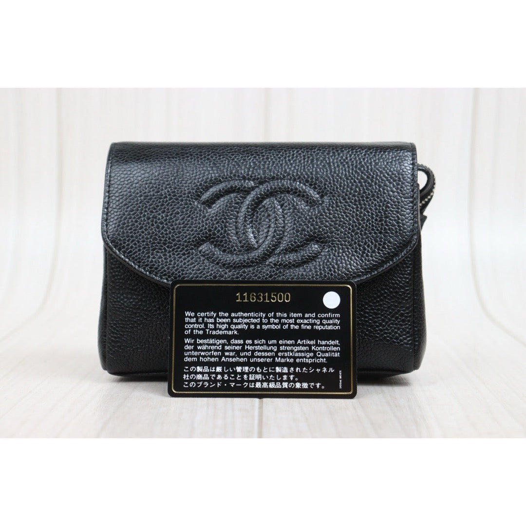 Include Entrupy Certificate of Authenticity｜Very Good ( Rank A) ｜ CHANEL Caviar Skin Cosme Pouch  Made In 2006～2008Year ｜26040207