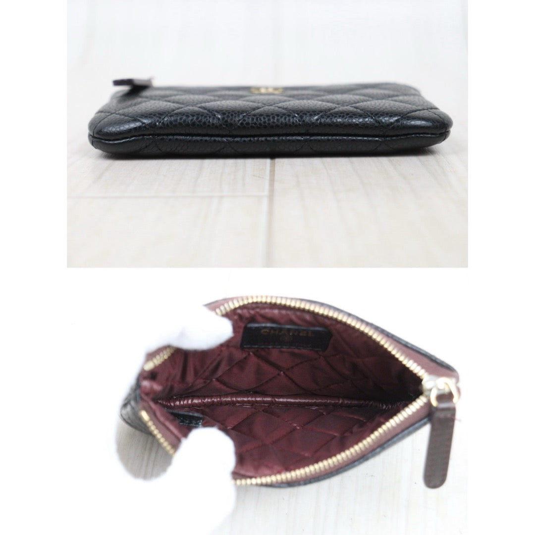 Very Good ( Rank A)｜CHANEL Caviar Skin Calf Leather Card Holder Black Made In 2013-2014Year｜S25110432