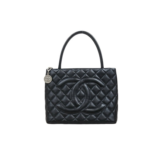 Very Good ( Rank A)｜ CHANEL Caviar Skin Calf Leather Tote Bag Black Made In 2002～2003Year｜S25110426