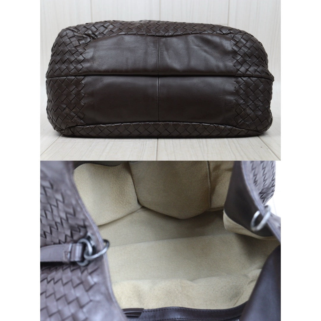 Fair ( Rank B)｜ Bottega Veneta Lamb Skin Braid Hobo HandBag Brown｜V25060509