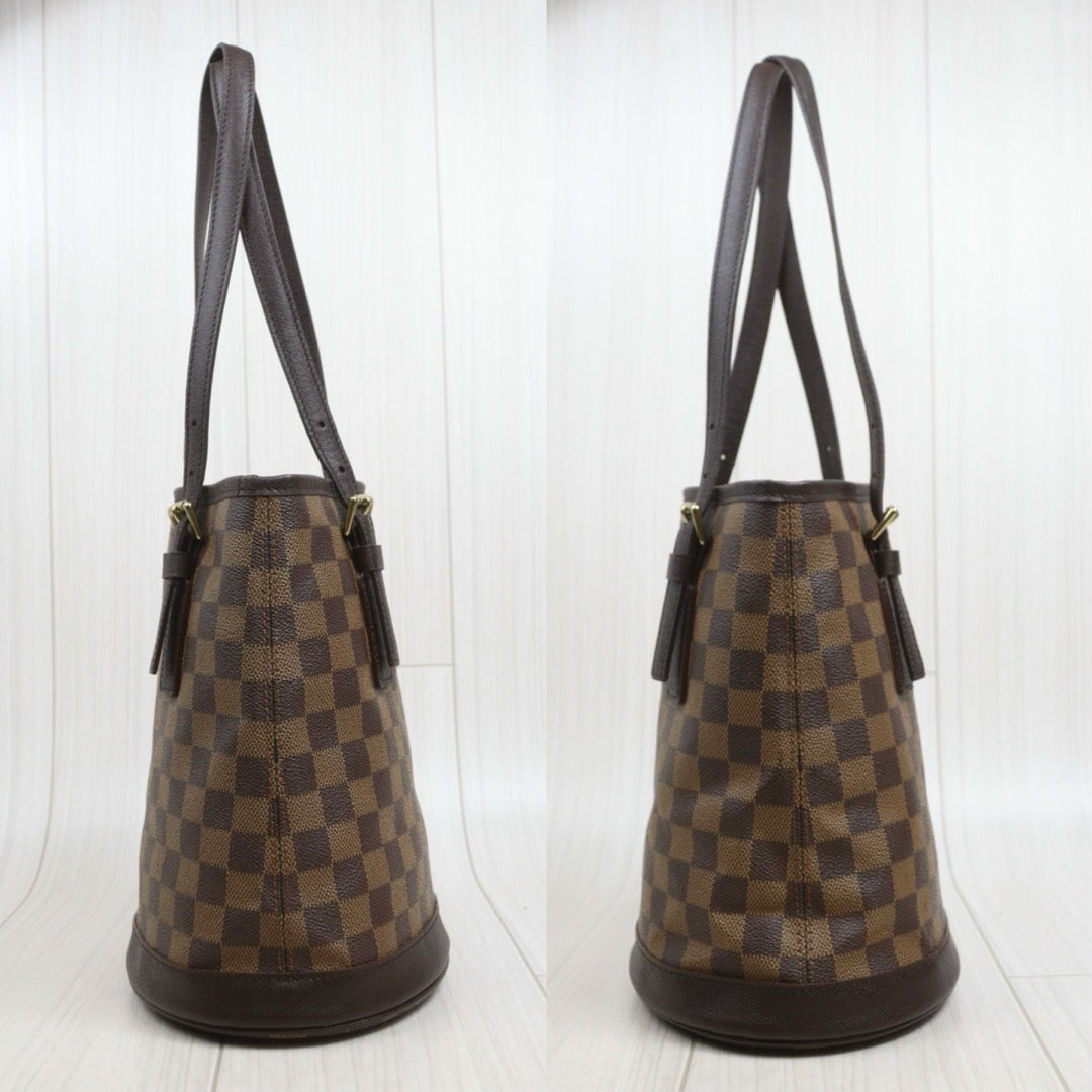 Include Entrupy Certificate of Authenticity｜Good ( Rank AB)｜ Louis Vuitton Damier Ebene Marais Bucket PM Shoulder Strap｜26100105