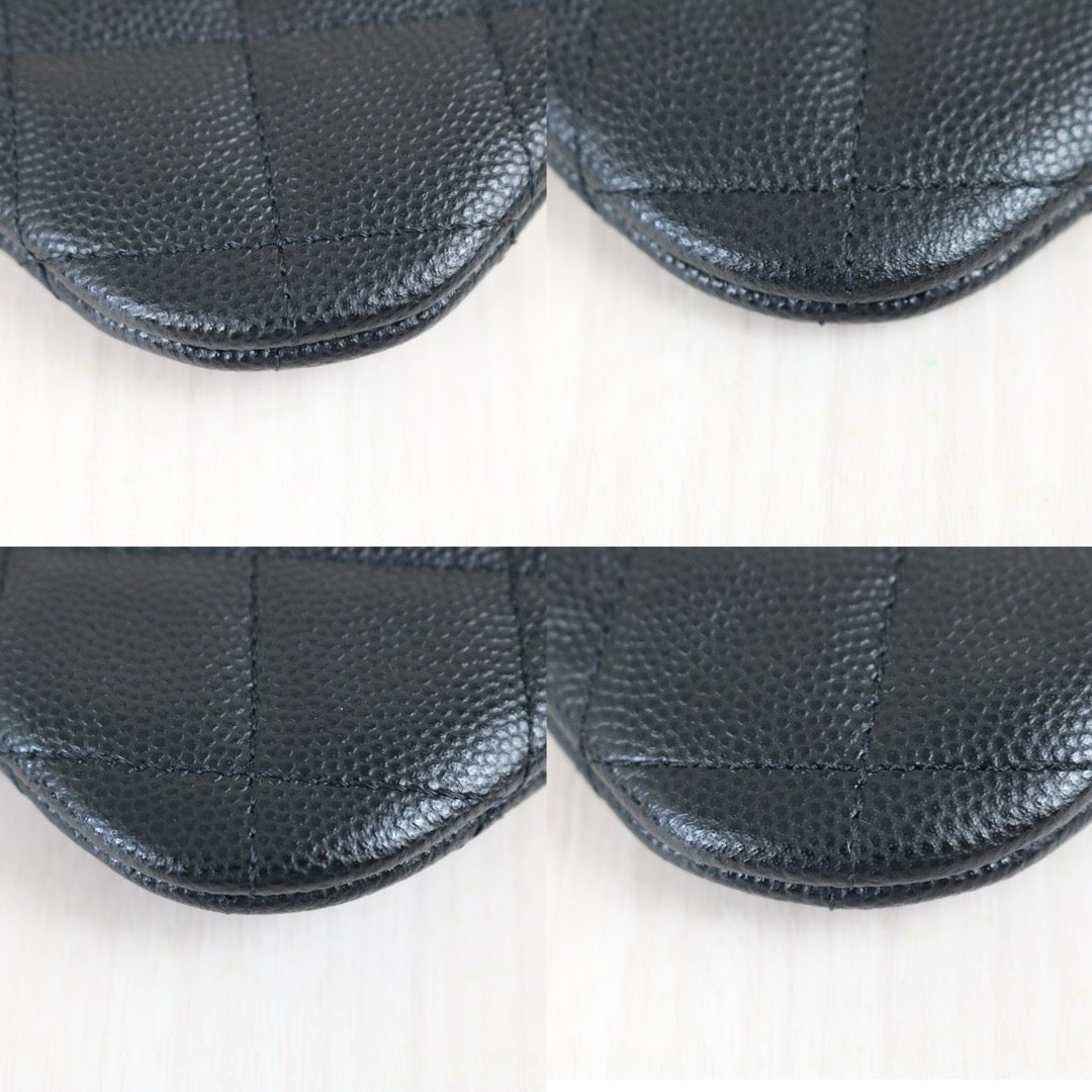 Include Entrupy Certificate of Authenticity｜Excellent（Rank SA）｜CHANEL Caviar Skin Calf Leather Card Holder Black IC Chips Model｜X26081807