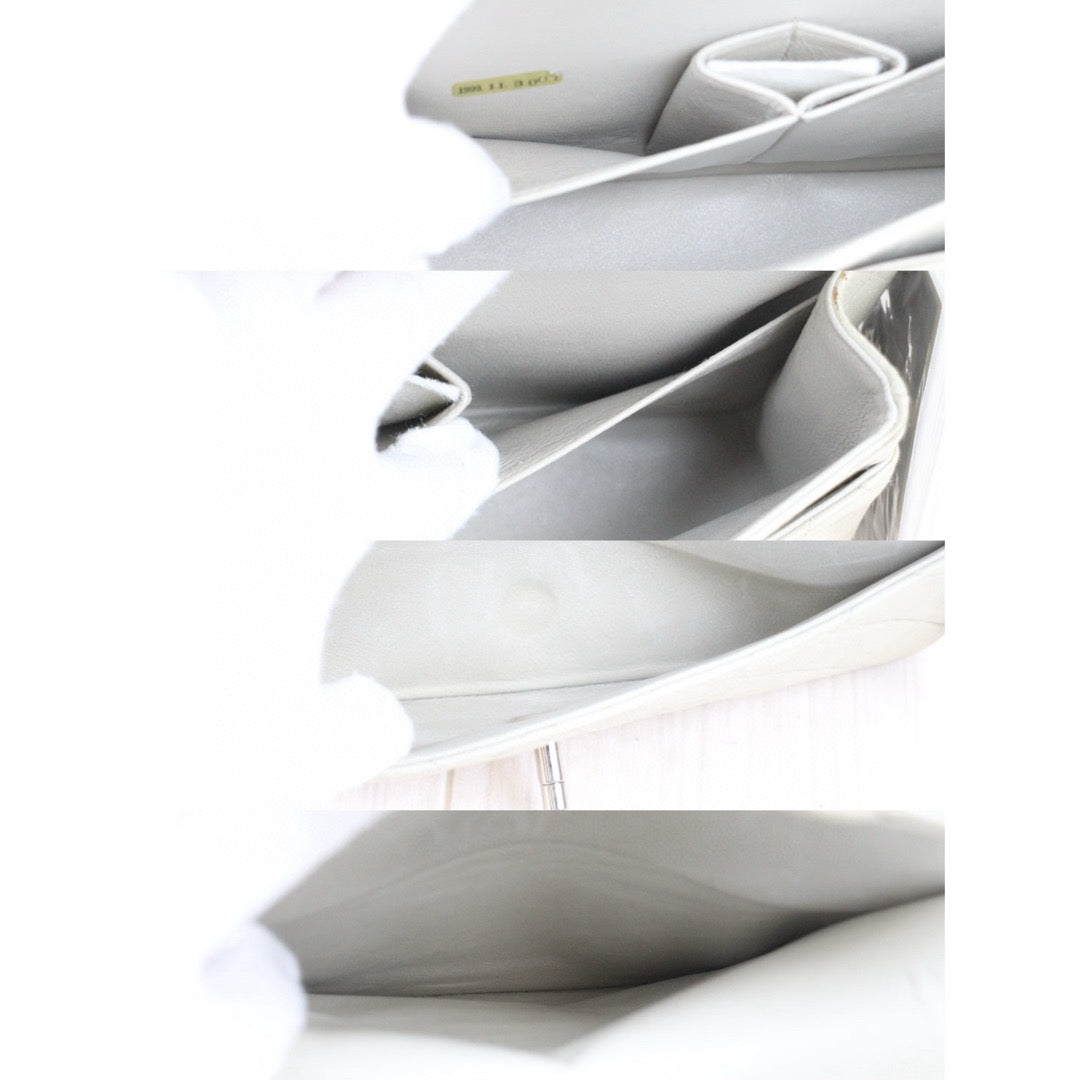 Good ( Rank AB)｜ CHANEL  Lamb Skin  Double Flap 25 Shoulder Bag Grey Made in 1997-1999 Year ｜P25012203