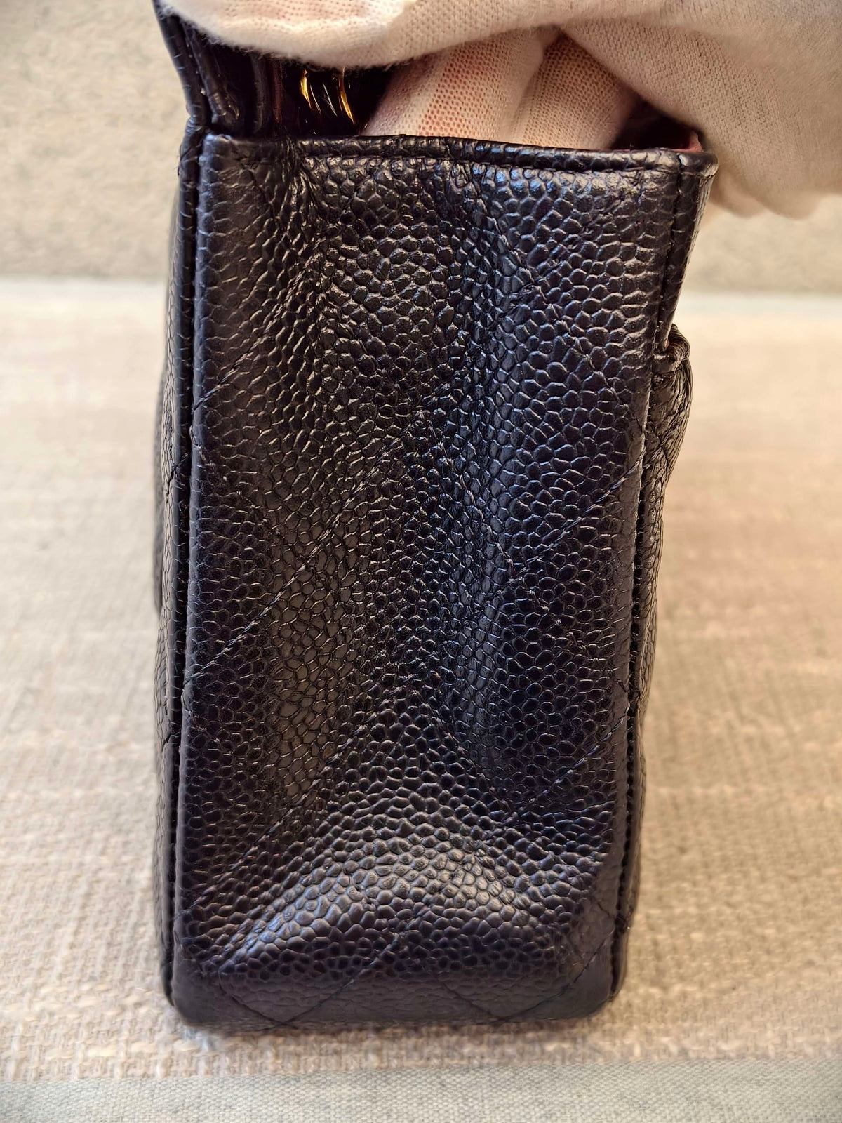 Include Entrupy Certificate of Authenticity｜Very Good ( Rank A)｜ CHANEL caviar Skin Matrasse Chain Double Flap 25 Shoulder Bag  Black